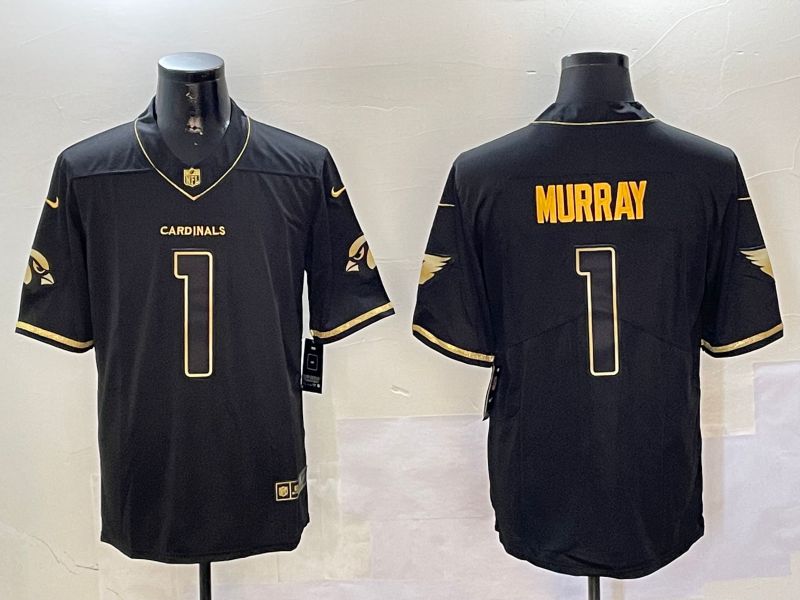 Men Arizona Cardinals #1 Murray Black Gold Throwback 2024 Nike Limited NFL Jersey style 2->pittsburgh steelers->NFL Jersey